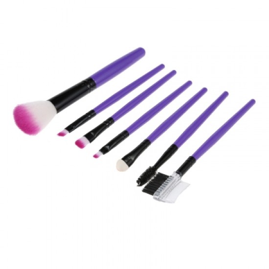 Makeup Brushes with Wallet Style Cosmetic Brush Bag 7pcs