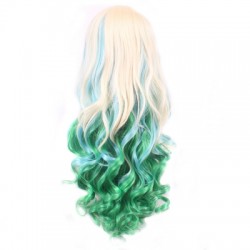 Multi-color Big Curly Long Wig with Bangs for Cosplay