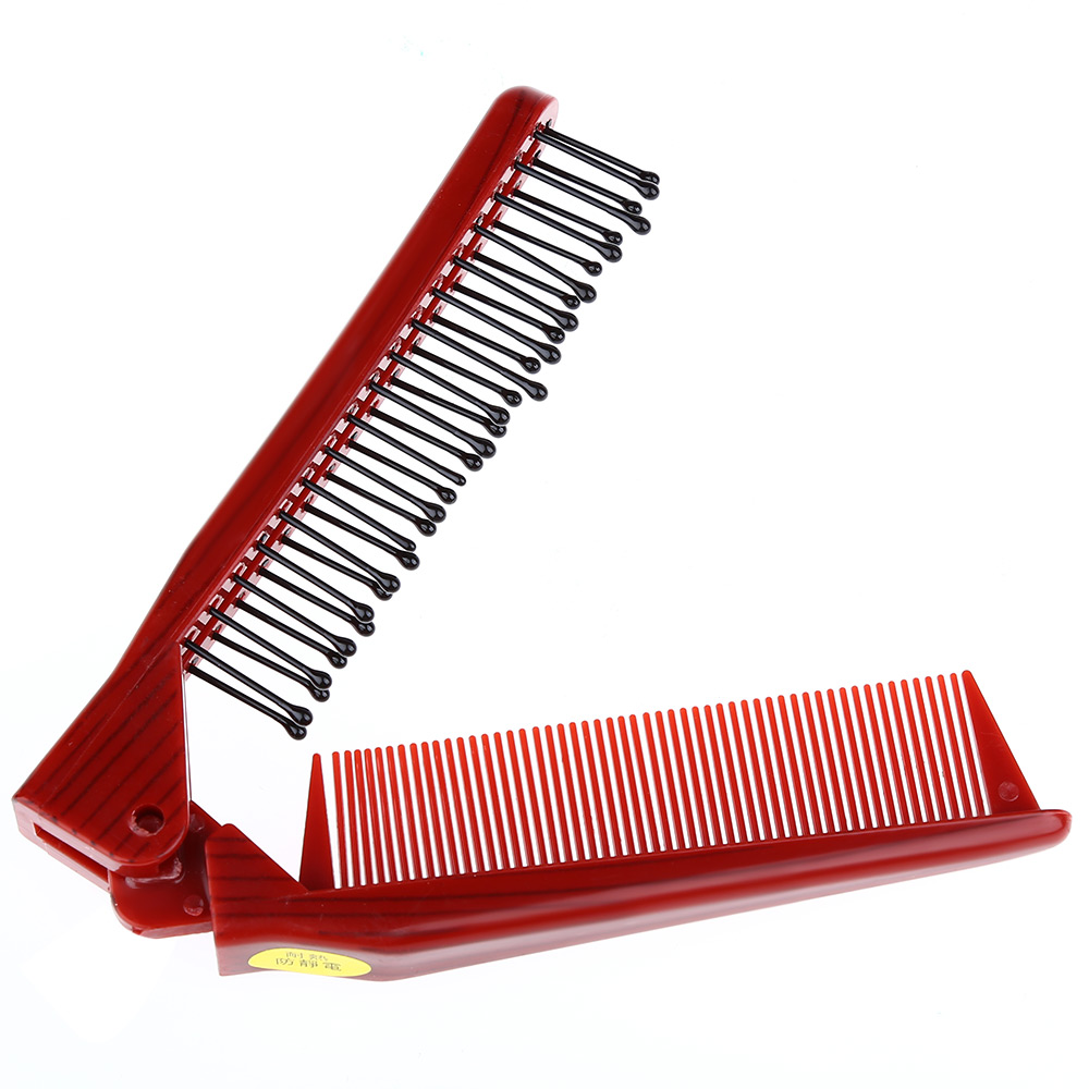 Salon Anti-static Combing Foldable Pocket Double Hair Brush Travel Essential