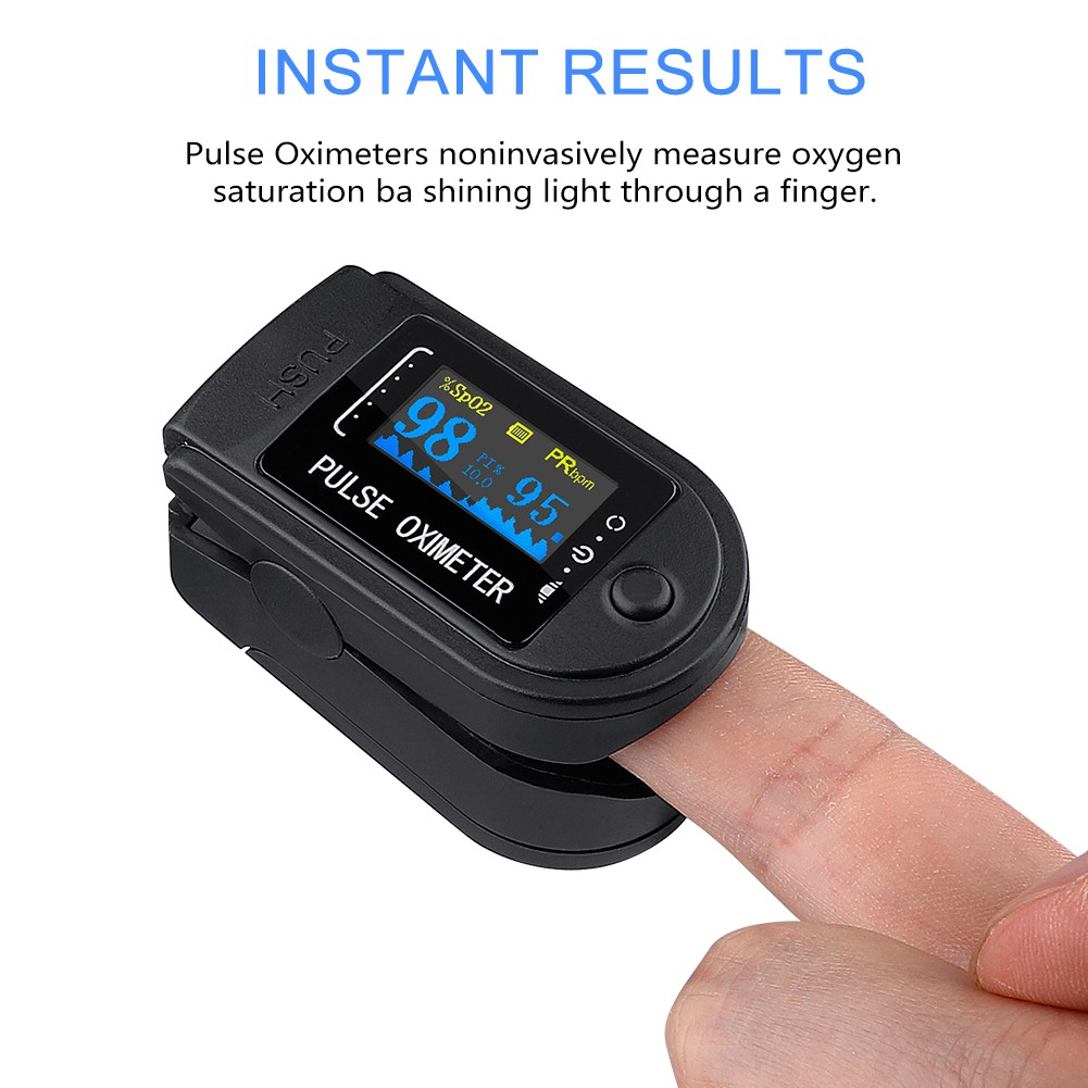 Finger Clip Oximeter Medical Home Monitoring of Heart Rate - Black