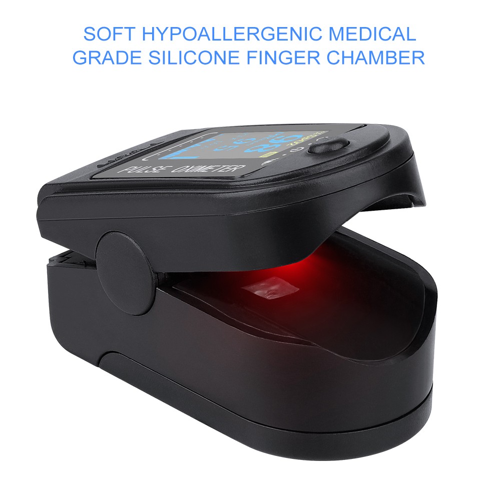 Finger Clip Oximeter Medical Home Monitoring of Heart Rate - Black