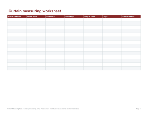 Preview of the first page of Measuring worksheet (PDF/DOCX)